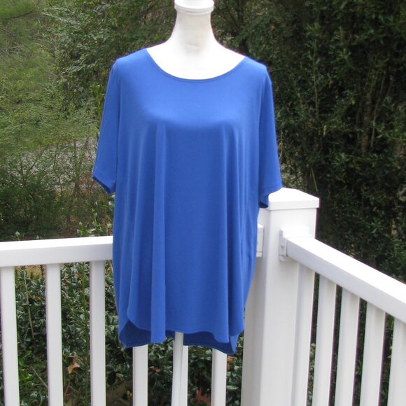 Susan Graver Modern Essentials liquid knit elbow sleeve tunic top shirt 1X - Picture 2 of 6